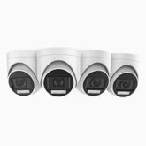 ADL500 - 4er-Pack 3K Kabelgebundene Überwachungskamera, Zwei Lichtern Nachtsicht, f/1.2 Superblende, 4-in-1 Ausgangssignal, Eingebautes Mikrofon, IP67 wetterfest