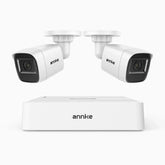ANNKE 1080p Überwachungskamera Set Außen Kabelgebunden, 8-Kanal DVR mit 2 Kameras, 3,6 mm Objektiv, Personen- & Fahrzeugerkennung, 20 m IR-Nachtsicht, 4-in-1 Videoausgang, IP67 Wetterfest