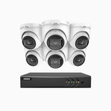 EL200 - 1080p 8 Kanal außen Kabelgebunden Überwachungskamera-Set mit 6 Kameras, intelligenter DVR mit Erkennung von Menschen & Fahrzeugen, 20 Meter Infrarot-Nachtsicht, 4-in-1-Ausgangssignal, IP67