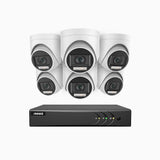 ADLK200 - 1080p 8 Kanal außen Kabelgebunden Überwachungskamera-Set mit 6 Kameras, Zwei Lichtern Nachtsicht, 4-in-1 Ausgangssignal, Eingebautes Mikrofon, IP67 wetterfest
