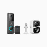 Whiffle 1080P HD Funk Video-Türklinge + Custos 3MP Funk Akku Überwachungskamera Außen