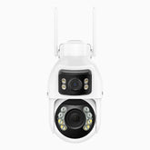 WCD1012 – 10MP UHD Dual-Lens WLAN PTZ Überwachungskamera Außen, 360° Panoramaansicht, 12X optischer Zoom, intelligente Dual-Light Nachtsicht, Zwei-Wege-Audio, 270° Schwenk & 90° Neigung, Cloud-Speicher & bis zu 256 GB lokale Speicherung