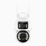 WCD1012 – 10MP UHD Dual-Lens WLAN PTZ Überwachungskamera Außen, 360° Panoramaansicht, 12X optischer Zoom, intelligente Dual-Light Nachtsicht, Zwei-Wege-Audio, 270° Schwenk & 90° Neigung, Cloud-Speicher & bis zu 256 GB lokale Speicherung