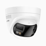 FCD800 - 8MP UHD zwei Objektiven PoE-Außenkamera, 180° Panoramaansicht, intelligenter Dual-Licht-Nachtsicht, Zwei-Wege-Audio, aktivem Sirenenton & Alarm, Personen- & Fahrzeugerkennung, IP67-zertifiziert