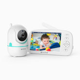 Tivona - 1080p 5" HD Video Babyphone mit Kamera, Zwei-Wege-Audio, Geräusch- & Temperaturerkennung, Fütterungserinnerung, 360° Schwenk/Neige, 2X Zoom, 5000mAh Akku, VOX-Funktion