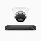 H500 - 3K 4 Kanal PoE Überwachungskamera-Set mit 1 Kamera, Intelligente Dual-Licht-Nachtsicht, 3072 × 1728 @ 20fps, intelligente Erkennung von Personen und Fahrzeugen, integriertes Mikrofon, IP67