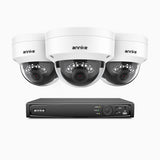 H500 - 3K 4 Kanal PoE Überwachungskamera-Set mit 3 Kameras, Intelligente Dual-Licht-Nachtsicht, 3072 × 1728 @ 20fps, intelligente Erkennung von Personen und Fahrzeugen, integriertes Mikrofon, IP67