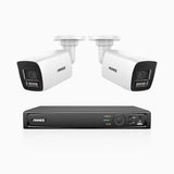H800 - 4K 4 Kanal PoE Überwachungskamera-Set mit 2 Kameras, Farbe & IR Nachtsicht, Personen- und Fahrzeugerkennung, 96° Sichtfeld, Eingebautes Mikrofon, Unterstützt RTSP