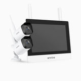 WTL500 - 5MP WLAN Überwachungssystem mit 7″-Monitor, 4-Kanal NVR & 2 Kameras, EXIR-Nachtsicht, Gegensprechfunktion, Integriertem Mikrofon, Alexa-kompatibel, IP66