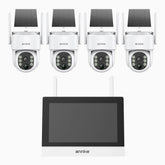WTB400 – 4MP WLAN-Überwachungssystem mit 7″ -IPS-Touchscreen, 4-Kanal NVR & 4 Solarkameras, Bewegungserkennung, Gegensprechfunktion, 9000-mAh-Akku, Solarbetrieben, 270° Schwenken & 90° Neigen, Alexa-kompatibel