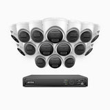 H300 - 3MP 16 Kanal PoE Überwachungskamera-Set mit 16 Kameras,EXIR 2.0 Nachtsicht, Bewegungserkennung, H.265+, IP67 Wetterfest