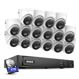 ANNKE 4K POE Überwachungs Set, 16CH PoE Überwachungskamera System mit Audio und 16X 8MP IP67 Wasserdicht PoE IP Kamera, 4TB für 24/7 Aufnahme Innen, H.265 + Videokomprimierung, 30 Meter Nachtsicht