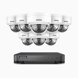H800 - 4K 8 Kanal PoE Überwachungskamera-Set mit 8 Kameras, Farbe & IR Nachtsicht, Personen- und Fahrzeugerkennung, Eingebautes Mikrofon, 96° Sichtfeld, Unterstützt RTSP