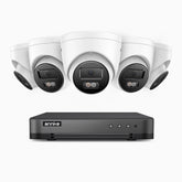 H800 - 4K 8 Kanal PoE Überwachungskamera-Set mit 5 Kameras, Eingebauter Mikrofon- und SD-Kartensteckplatz, Farbe & IR Nachtsicht, 96° Sichtfeld, Unterstützt RTSP