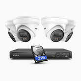 NeuTracis - KI-gestütztes 4K PoE Videoüberwachungssystem mit 4× 8MP Kameras und 8-Kanal NVR, 2TB HDD, Farb- & Infrarot-Nachtsicht, Smart Detection 2.0, 24/7 Aufnahme, Vollmetallgehäuse