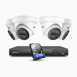 NeuTracis - KI-gestütztes 4K PoE Videoüberwachungssystem mit 4× 8MP Kameras und 8-Kanal NVR, 2TB HDD, Farb- & Infrarot-Nachtsicht, Smart Detection 2.0, 24/7 Aufnahme, Vollmetallgehäuse
