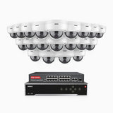 H500 - 3K 32 Kanal PoE Überwachungskamera-Set mit 20 Kameras, Intelligente Dual-Licht-Nachtsicht, 3072 × 1728 @ 20fps, intelligente Erkennung von Personen und Fahrzeugen, integriertes Mikrofon, IP67