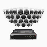 H500 - 3K 32 Kanal PoE Überwachungskamera-Set mit 32 Kameras, Intelligente Dual-Licht-Nachtsicht, 3072 × 1728 @ 20fps, intelligente Erkennung von Personen und Fahrzeugen, integriertes Mikrofon, IP67