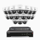 H500 - 3K 32 Kanal PoE Überwachungskamera-Set mit 16 Kameras, Intelligente Dual-Licht-Nachtsicht, 3072 × 1728 @ 20fps, intelligente Erkennung von Personen und Fahrzeugen, integriertes Mikrofon, IP67