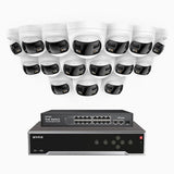 FDH800 - 4K 32 Kanal PoE Panorama Überwachungskamera-Set mit 16 Kameras, zwei Objektiven, 180° Ultraweitwinkel, intelligenter Dual-Licht-Nachtsicht, Zwei-Wege-Audio, aktivem Sirenenton & Alarm