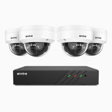 H500 - 3K 8 Kanal PoE Überwachungskamera-Set mit 4 Kameras, Intelligente Dual-Licht-Nachtsicht, 3072 × 1728 @ 20fps, intelligente Erkennung von Personen und Fahrzeugen, integriertes Mikrofon, IP67