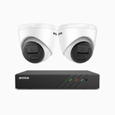 H300 - 3MP 8 Kanal PoE Überwachungskamera-Set mit 2 Kameras,EXIR 2.0 Nachtsicht, Bewegungserkennung, H.265+, IP67 Wetterfest