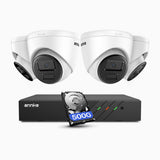 ANNKE 3MP 8 Kanal PoE Überwachungskamera-Set mit 4 Kameras, 500 GB integrierte Festplatte, EXIR 2.0 Nachtsicht, Bewegungserkennung, H.265+, IP67 Wetterfest