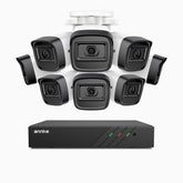H300 - 3MP 8 Kanal PoE Überwachungskamera-Set mit 8 Kameras,EXIR 2.0 Nachtsicht, Bewegungserkennung, H.265+, IP67 Wetterfest
