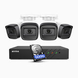ANNKE 3MP 8 Kanal PoE Überwachungskamera-Set mit 4 Kameras, 500 GB integrierte Festplatte, EXIR 2.0 Nachtsicht, Bewegungserkennung, H.265+, IP67 Wetterfest