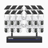 WBS400 - 4MP 16-Kanal Funk Überwachungssystem Set mit 12 Kameras, Dualband-WLAN, Bewegungserkennung, Zwei-Wege-Audio, 9000 mAh Akku & Solarstromversorgung, 270° Pan & 90° Tilt, lauter Alarm & bis zu 256 GB lokaler Speicher, kompatibel mit Alexa