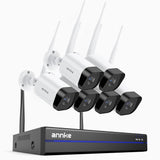 WS800 - 8MP Ultra HD 8-Kanal Funk Überwachungssystem Set mit 6 Kameras, 2,4/5,8 GHz Dual-Band WiFi Pro, Menschenerkennung, Zwei-Wege-Audio, Nachtsicht, kompatibel mit Alexa