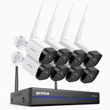WS800 - 8MP Ultra HD 8-Kanal Funk Überwachungssystem Set mit 8 Kameras, 2,4/5,8 GHz Dual-Band WiFi Pro, Menschenerkennung, Zwei-Wege-Audio, Nachtsicht, kompatibel mit Alexa