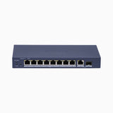 8-Port PoE Gigabit Switch, 1000 Mbps, 110 W PoE-Leistungsbudget, Plug-&-Play, lüfterloses Metallgehäuse, für Desktop oder Wandmontage, kompatibel mit IEEE 802.3af/at
