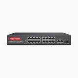 16-Port Gigabit Ethernet PoE Switch mit Metallgehäuse, Tisch- oder Wandhalterung