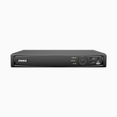 4K 16 Kanal PoE Netzwerkvideorecorder (NVR), H.265+, 2 SATA Anschlüsse für 8 TB Festplatten, unterstützt RTSP und ONVIF, funktioniert mit Alexa