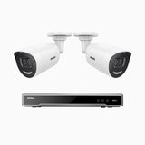 H800X - 4K 8 Kanal PoE Überwachungskamera-Set mit 2 Kameras, 1/1.8'' BSI Sensor, f/1.6 Aperture (0.003 Lux), alarmierung mit sirene und blitzlicht, 2CH 4K-Dekodierungsfunktion, personen- und fahrzeugerkennung, perimeterschutz