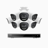 H800X - 4K 8 Kanal PoE Überwachungskamera-Set mit 8 Kameras, 1/1.8'' BSI Sensor, f/1.6 Aperture (0.003 Lux), alarmierung mit sirene und blitzlicht, 2CH 4K-Dekodierungsfunktion, personen- und fahrzeugerkennung, perimeterschutz