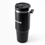 32 oz Edelstahl-Isolierbecher mit Strohhalm und Griff, vakuumisolierte Thermoflasche mit doppelter Wand, für Reisen, Fitnessstudio, Büro und Outdoor