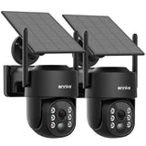 ANNKE 4MP Überwachungskamera Aussen Akku Solar, 360° Schwenk, 2,4/5GHz WiFi, Farbnachtsicht, Kabellose WLAN-Kamera Überwachug mit 2-Wege-Audio, PIR Bewegungsmelder, Lokaler/Cloud-Speicher, 2 STK