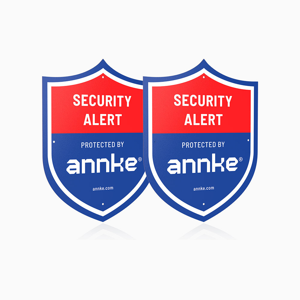 2er-Set ANNKE 10" Hochbelastbares Videoüberwachung Sign aus 100% Aluminium – Reflektierend & Wetterfest – Überwachungsschild für Haus, Garten & Grundstücksschutz