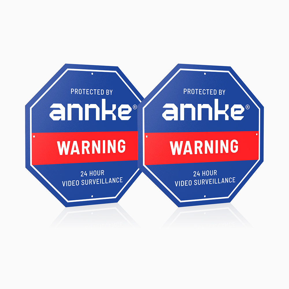 2er-Set ANNKE 10" Hochbelastbares Videoüberwachung Sign aus 100% Aluminium – Reflektierend & Wetterfest – Überwachungsschild für Haus, Garten & Grundstücksschutz