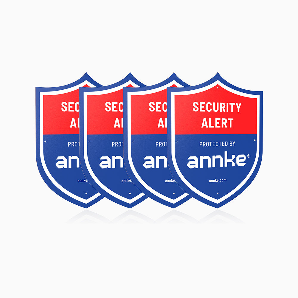 4er-Set ANNKE 10" Hochbelastbares Videoüberwachung Sign aus 100% Aluminium – Reflektierend & Wetterfest – Überwachungsschild für Haus, Garten & Grundstücksschutz