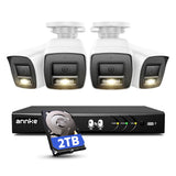 ANNKE 1080p Überwachungskamera-System mit Zwei-Wege-Audio, 8-Kanal 3K Lite DVR mit 2TB HDD für 24/7 Aufzeichnung, 4 x 2MP kabelgebundene Bullet-Kameras mit Farb-Nachtsicht und KI-Bewegungserkennung