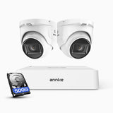 ANNKE 1080p Überwachungskamera Set Außen Kabelgebunden, 8-Kanal DVR mit 2 Kameras, 3,6 mm Objektiv, Personen- & Fahrzeugerkennung, 20 m IR-Nachtsicht, 4-in-1 Videoausgang, IP67 Wetterfest