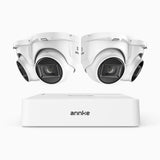 ANNKE 1080p Überwachungskamera Set Außen Kabelgebunden, 8-Kanal DVR mit 4 Kameras, 3,6 mm Objektiv, Personen- & Fahrzeugerkennung, 20 m IR-Nachtsicht, 4-in-1 Videoausgang, IP67 Wetterfest