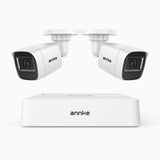 ANNKE 1080p Überwachungskamera Set Außen Kabelgebunden, 8-Kanal DVR mit 2 Kameras, 3,6 mm Objektiv, Personen- & Fahrzeugerkennung, 20 m IR-Nachtsicht, 4-in-1 Videoausgang, IP67 Wetterfest