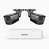 ANNKE 1080p Überwachungskamera Set Außen Kabelgebunden, 8-Kanal DVR mit 2 Kameras, 3,6 mm Objektiv, Personen- & Fahrzeugerkennung, 20 m IR-Nachtsicht, 4-in-1 Videoausgang, IP67 Wetterfest