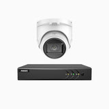 EL200 - 1080p 4 Kanal außen Kabelgebunden Überwachungskamera-Set mit 1 Kameras, intelligenter DVR mit Erkennung von Menschen & Fahrzeugen, 20 Meter Infrarot-Nachtsicht, 4-in-1-Ausgangssignal, IP67