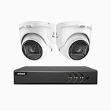 EL200 - 1080p 4 Kanal außen Kabelgebunden Überwachungskamera-Set mit 2 Kameras, intelligenter DVR mit Erkennung von Menschen & Fahrzeugen, 20 Meter Infrarot-Nachtsicht, 4-in-1-Ausgangssignal, IP67