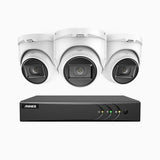 EL200 - 1080p 4 Kanal außen Kabelgebunden Überwachungskamera-Set mit 3 Kameras, intelligenter DVR mit Erkennung von Menschen & Fahrzeugen, 20 Meter Infrarot-Nachtsicht, 4-in-1-Ausgangssignal, IP67